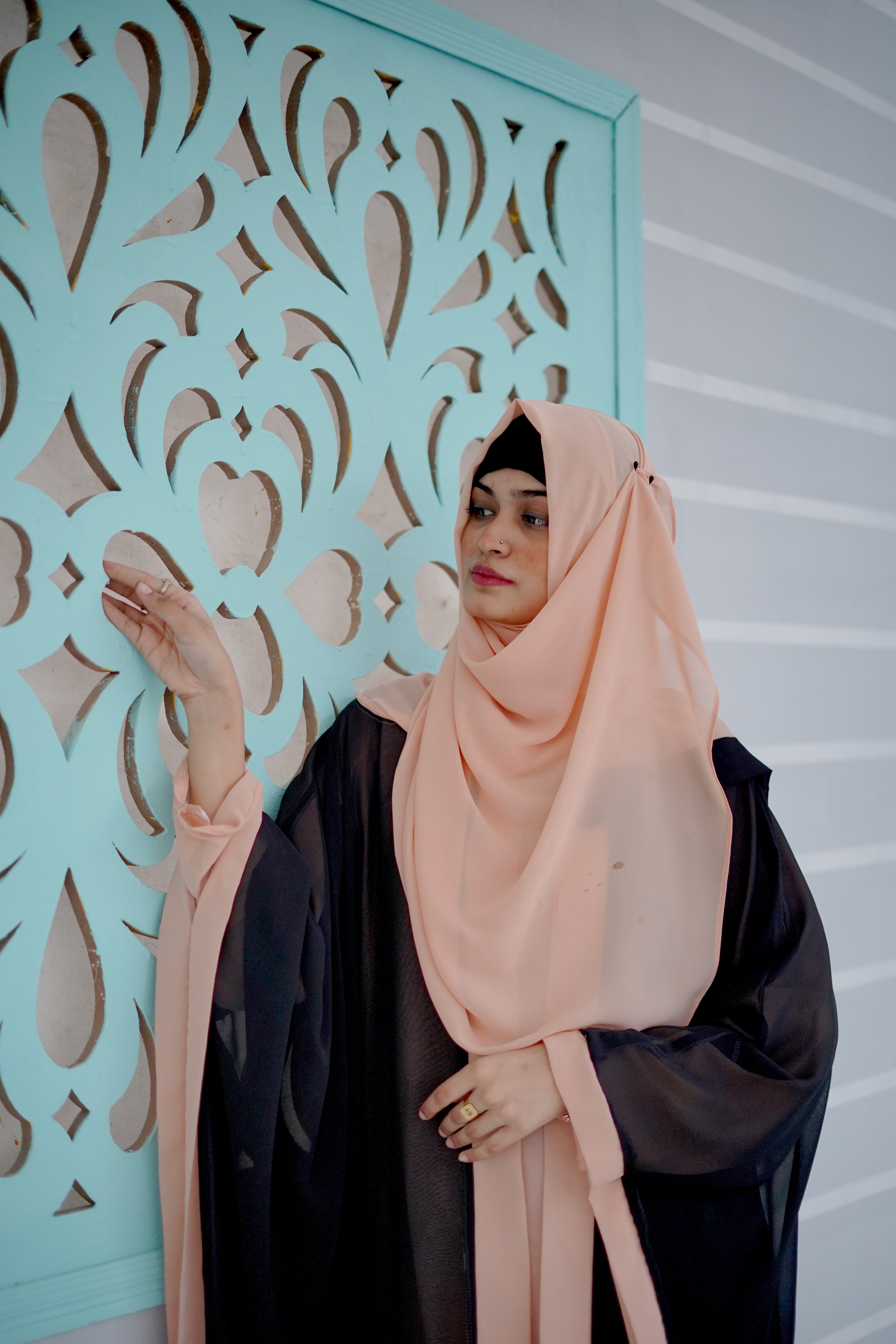MH20 Farasha Butterfly Modest Abaya Coffee - Elegant Wear for Muslim Women