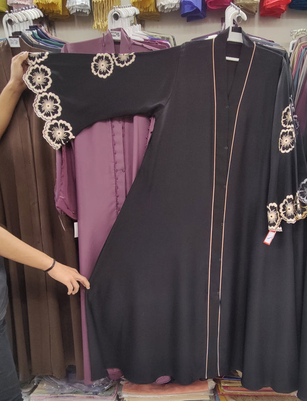 Asteen Cutwork Front Open Fancy Abaya