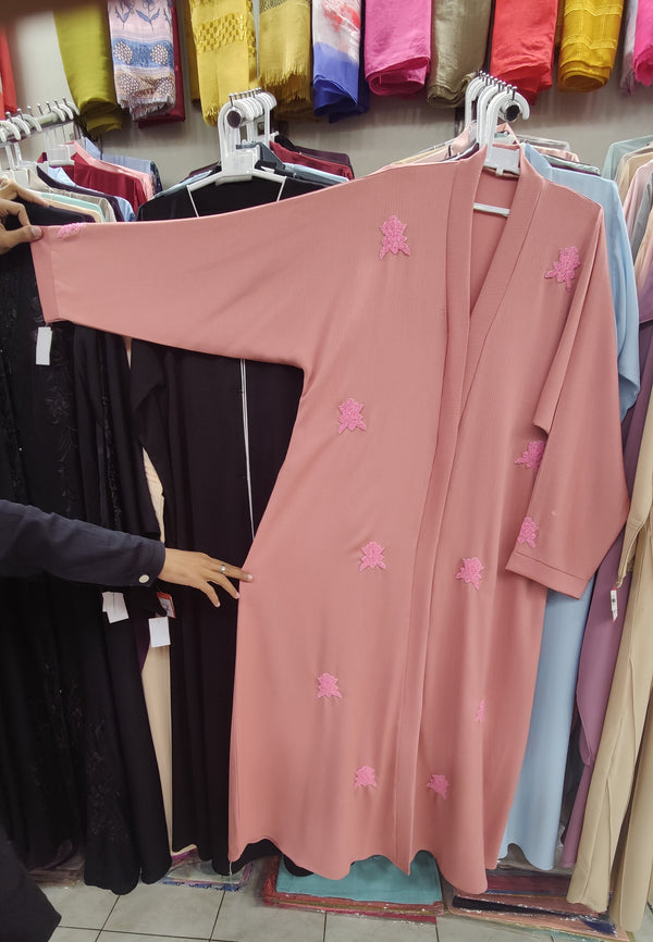 HS Zoom Handwork Front Open Fancy Abaya