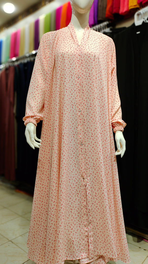 Printed Premium Lightweight Georgette Front Open Abaya