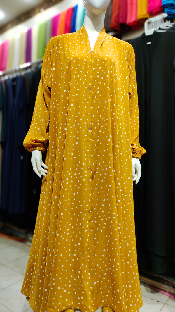 Printed Premium Lightweight Georgette Front Open Abaya