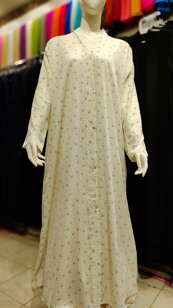 Printed Premium Lightweight Georgette Front Open Abaya