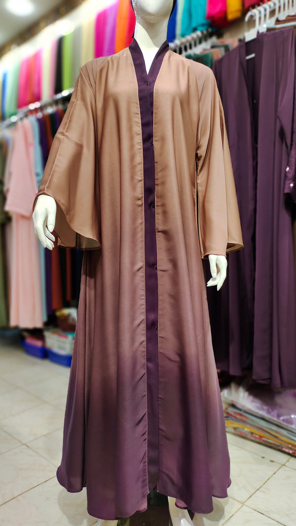 Shaded Front Open Abaya – Tie & Dye China Fabric