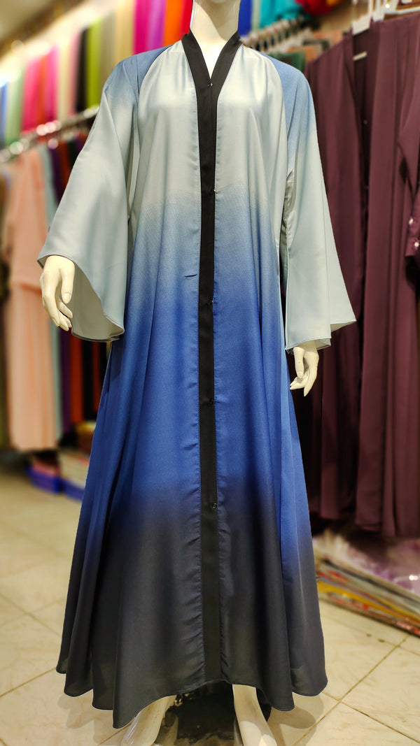 Shaded Front Open Abaya – Tie & Dye China Fabric