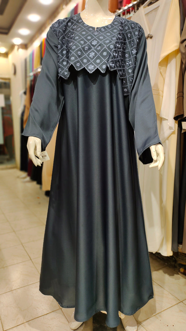 New Nida Jacket Maxi Style Abaya-Navy Blue