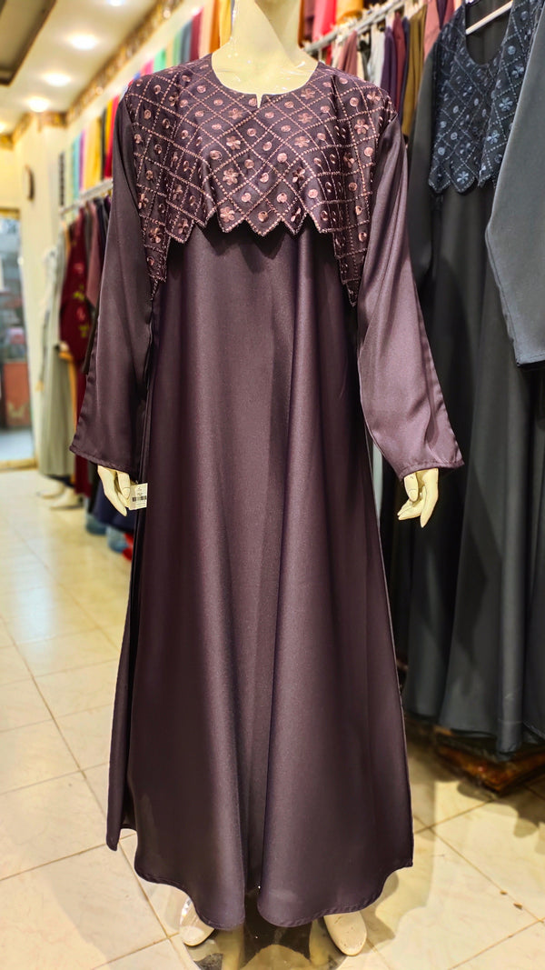 New Nida Jacket Maxi Style Abaya-Purple