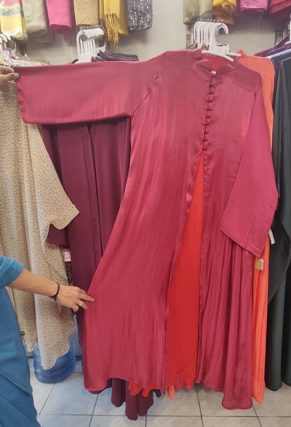 Rose Organza Inner Upper Style Abaya