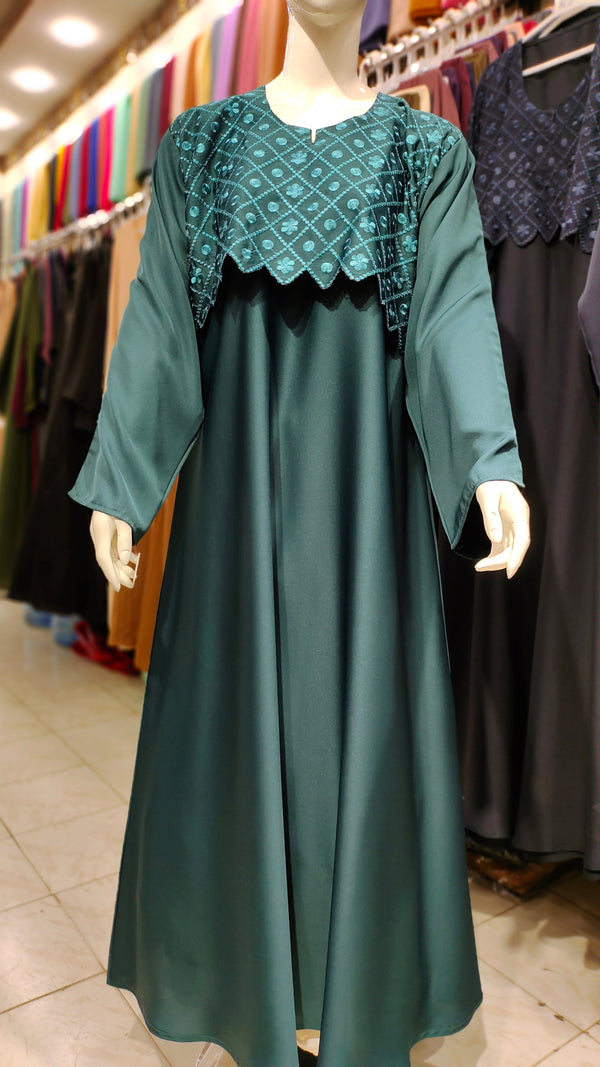 New Nida Jacket Maxi Style Abaya-Teal