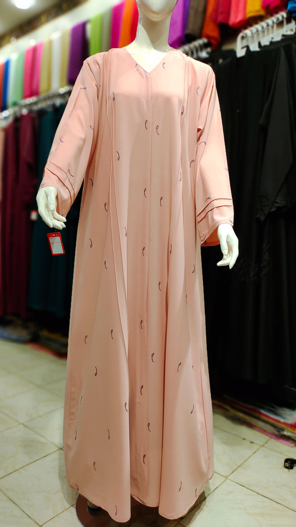 Marble Georgette Abaya with DMC Stone – Lightweight Dubai Fabric - Baby Pink
