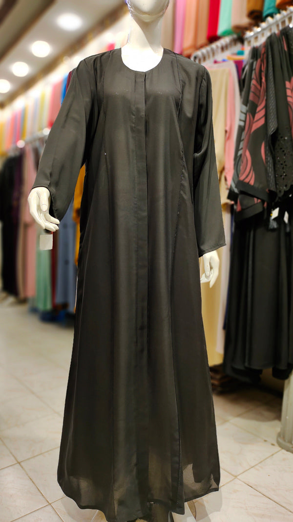 Self DMC Style Abaya – Front Open Design-Black