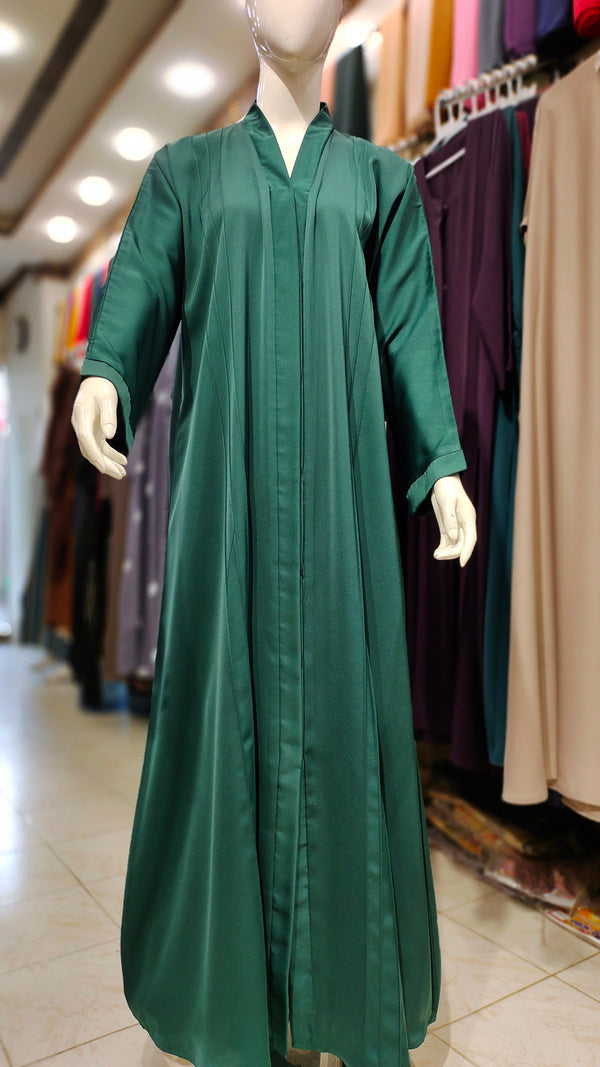 Asian Nida Straight Pintex Abaya-Navy Blue