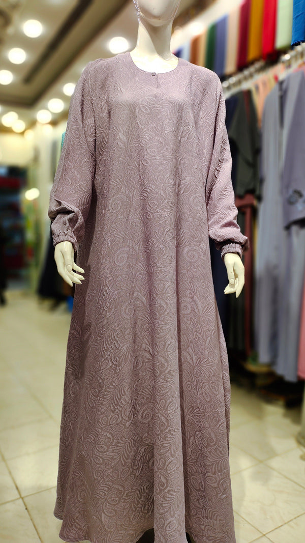 SH Fukro Front Close Maxi Abaya-Dark Lavender