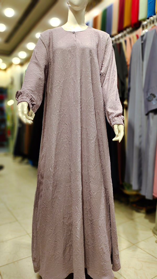 SH Fukro Front Close Maxi Abaya-Dark Lilac