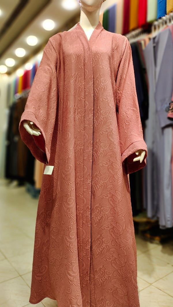 SH Fukro Abaya – Front Open-Dark Pink