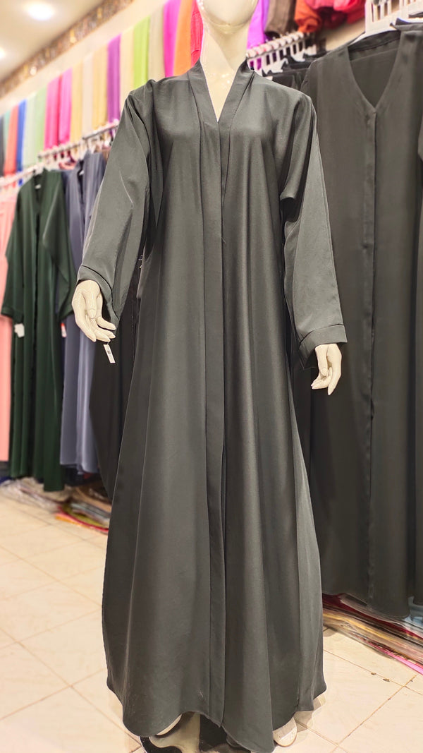 Korean Nida Plain Front Open Abaya