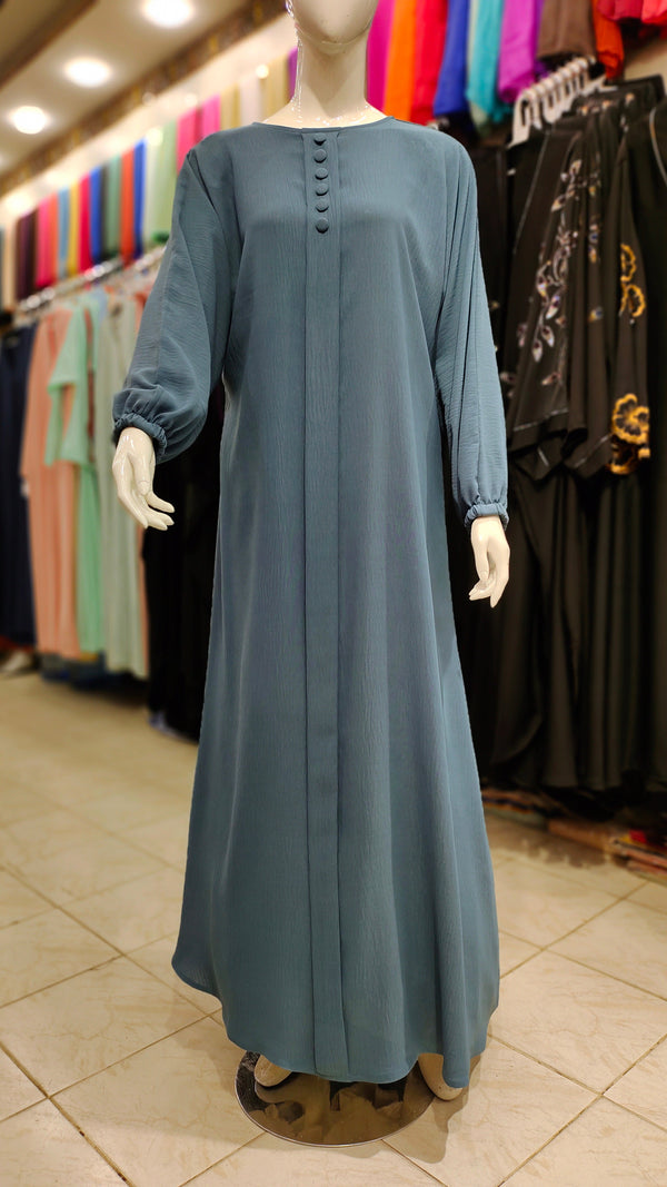 CEY Original Front Close Maxi Style Abaya – Premium Dubai Imported Fabric - Light Blue
