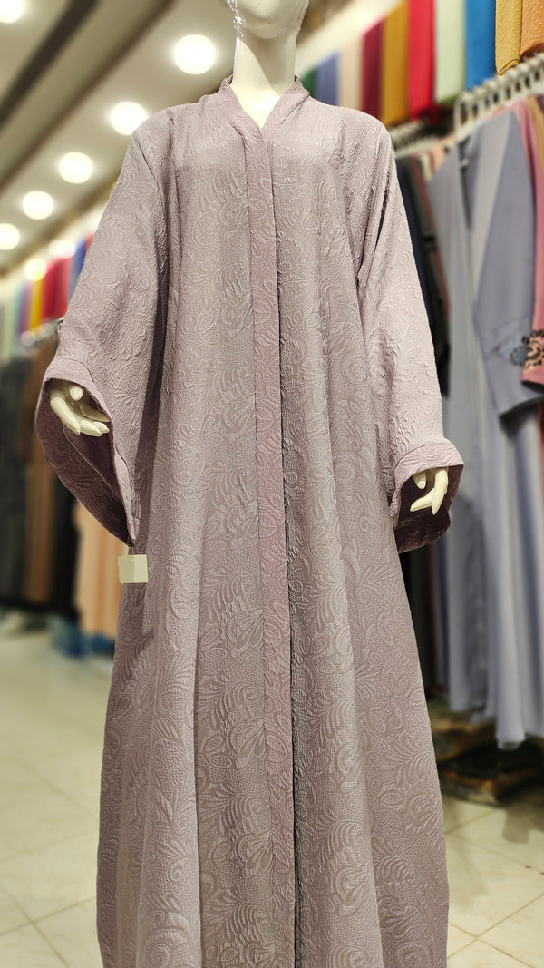 SH Fukro Abaya – Front Open-Light Lilac
