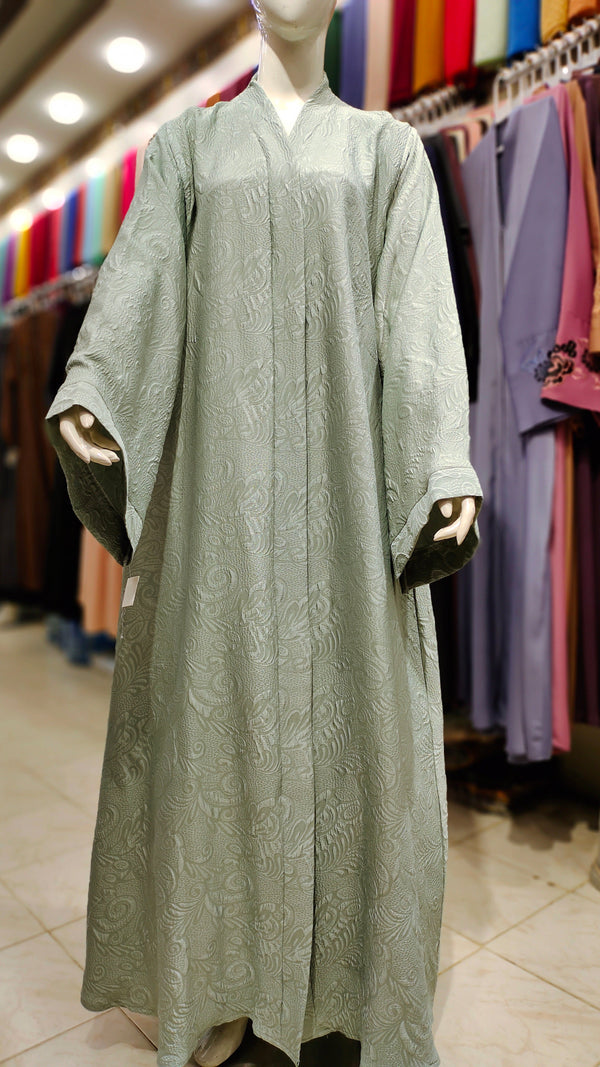 SH Fukro Abaya – Front Open-Light Sea Green