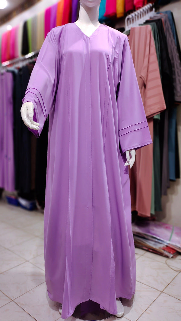 Plain Marble Georgette Abaya – Lilac