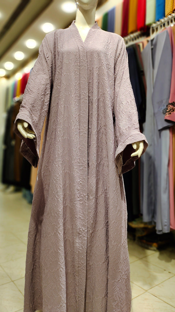 SH Fukro Abaya – Front Open-Mauve