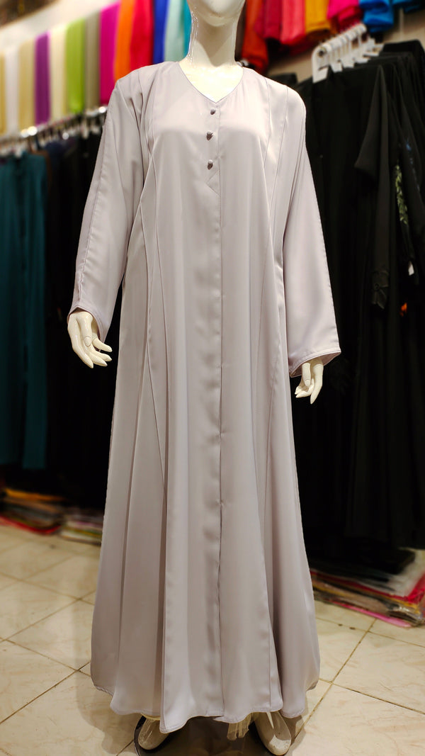 3 Button Front Open Abaya – Nida Fabric Dubai Quality - Moon Light