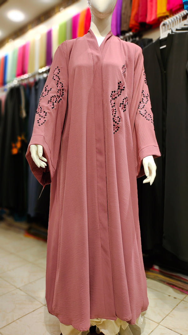 CEY Embroidery Front Open Abaya - Moove