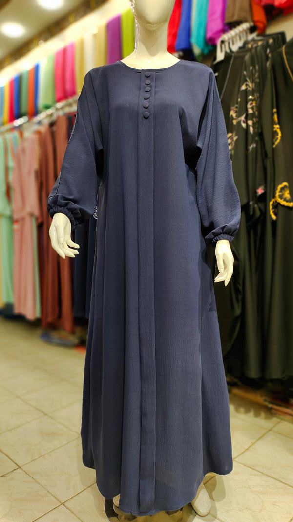 CEY Original Front Close Maxi Style Abaya – Premium Dubai Imported Fabric - Navy Blue