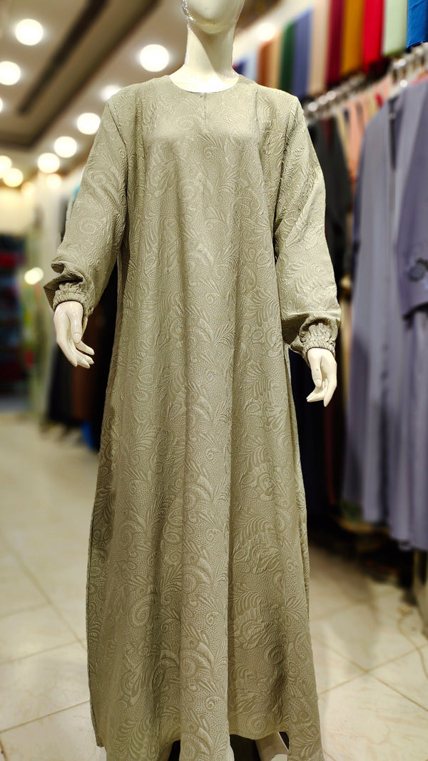 SH Fukro Front Close Maxi Abaya-Pistachio Green