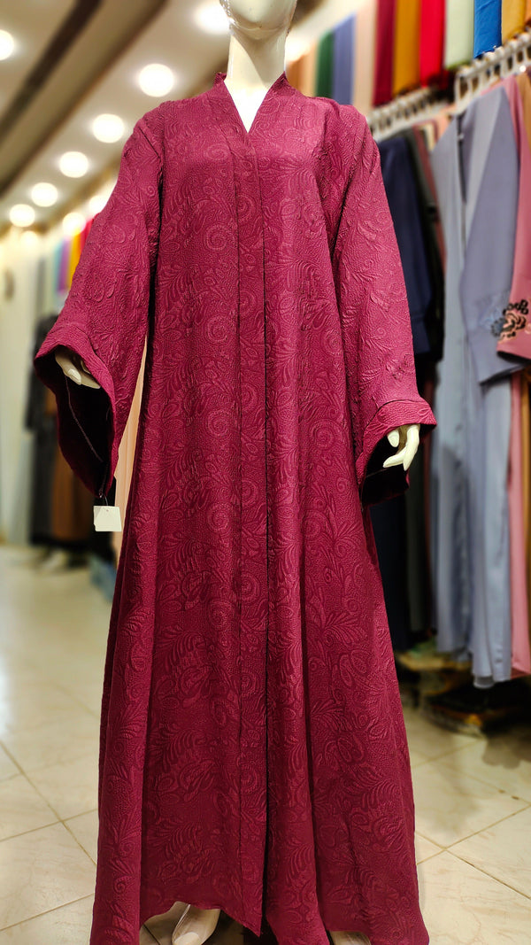 SH Fukro Abaya – Front Open-Reddish
