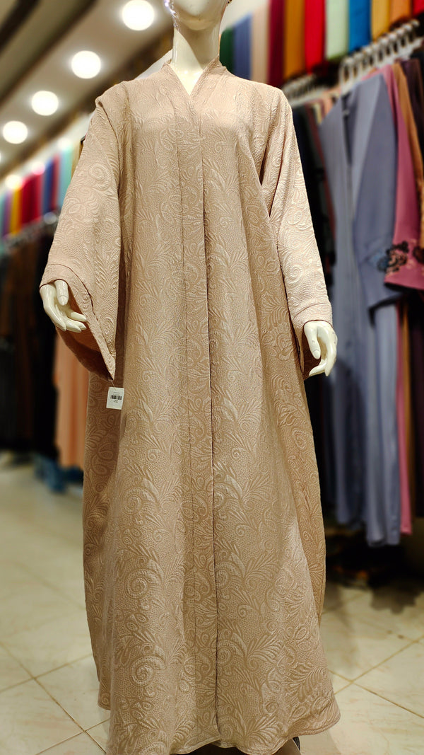 SH Fukro Abaya – Front Open-Skin Beige