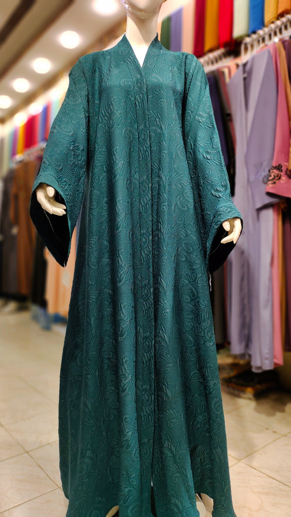 SH Fukro Abaya – Front Open-Teal
