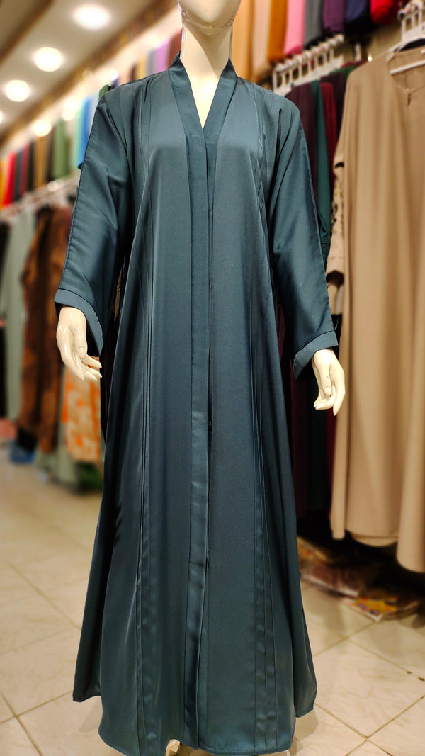 Asian Nida Straight Pintex Abaya-Teal