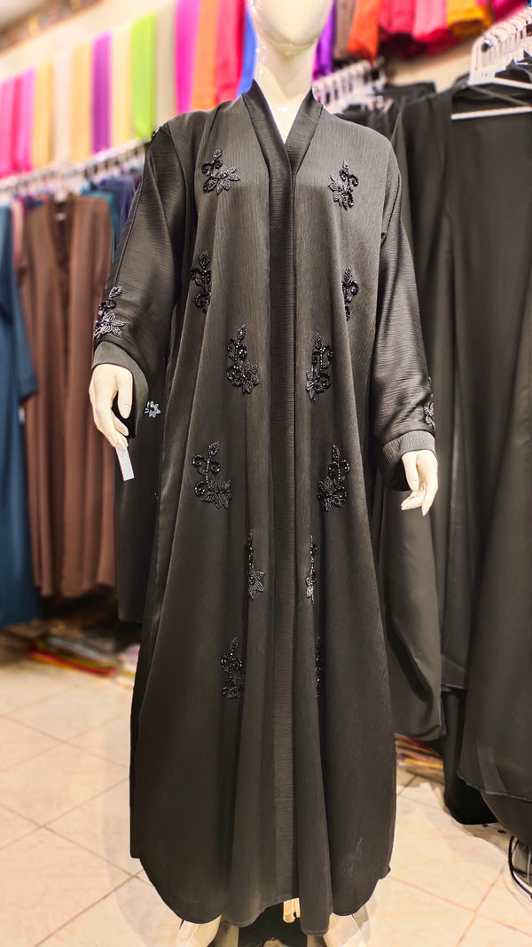AS Handwork Abaya – Front Open, Zoom Fabric
