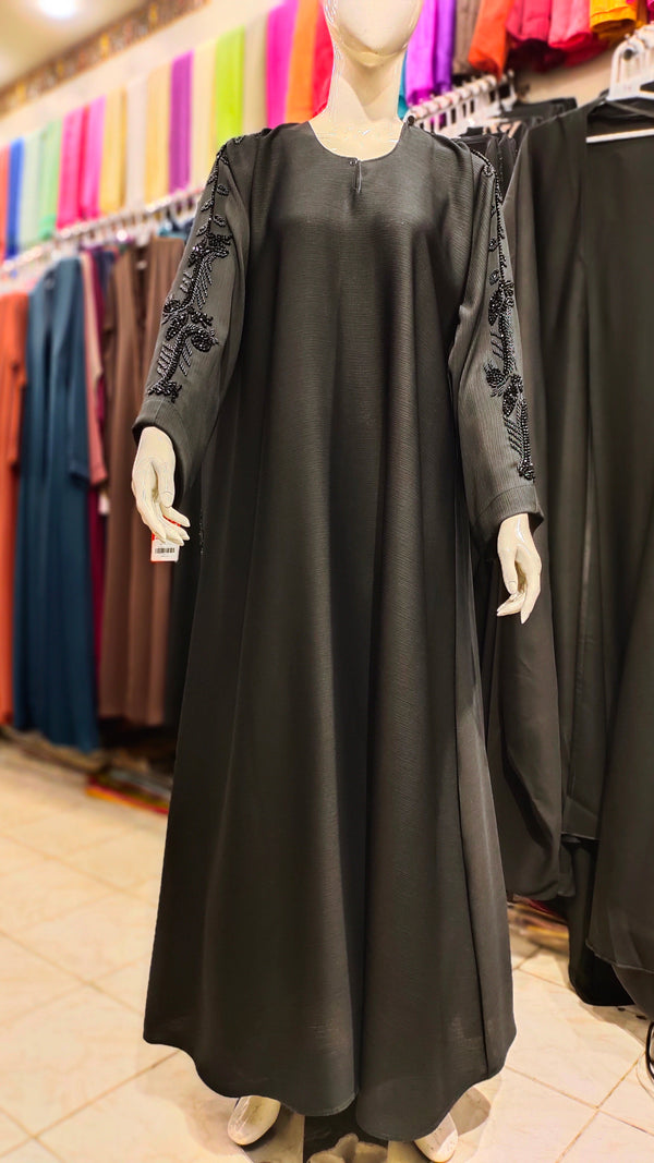 AS Handwork Abaya – Front Open, Zoom Fabric