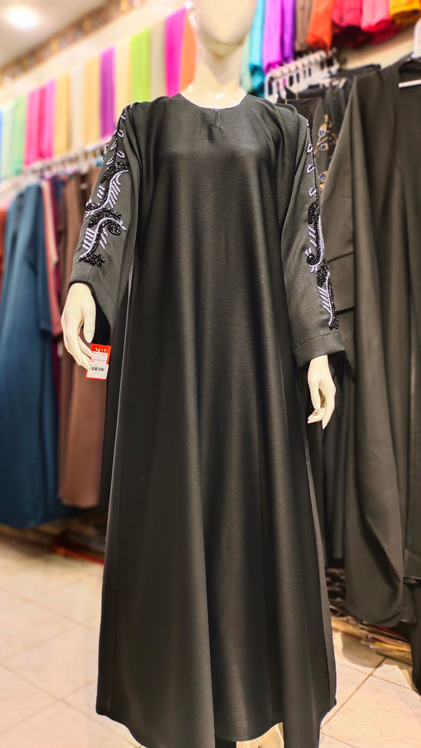 AS Handwork Abaya – Front Open, Zoom Fabric